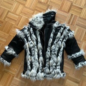 H&M GIAMBATTISTA VALLI SHEARLING LEATHER JACKET